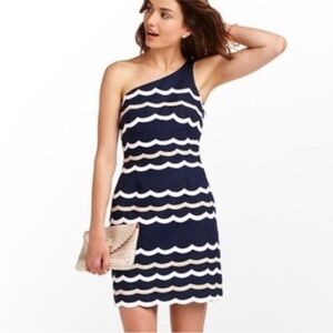 Lily Pulitzer one shoulder Taylar dress navy